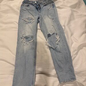 american eagle high waisted mom jeans